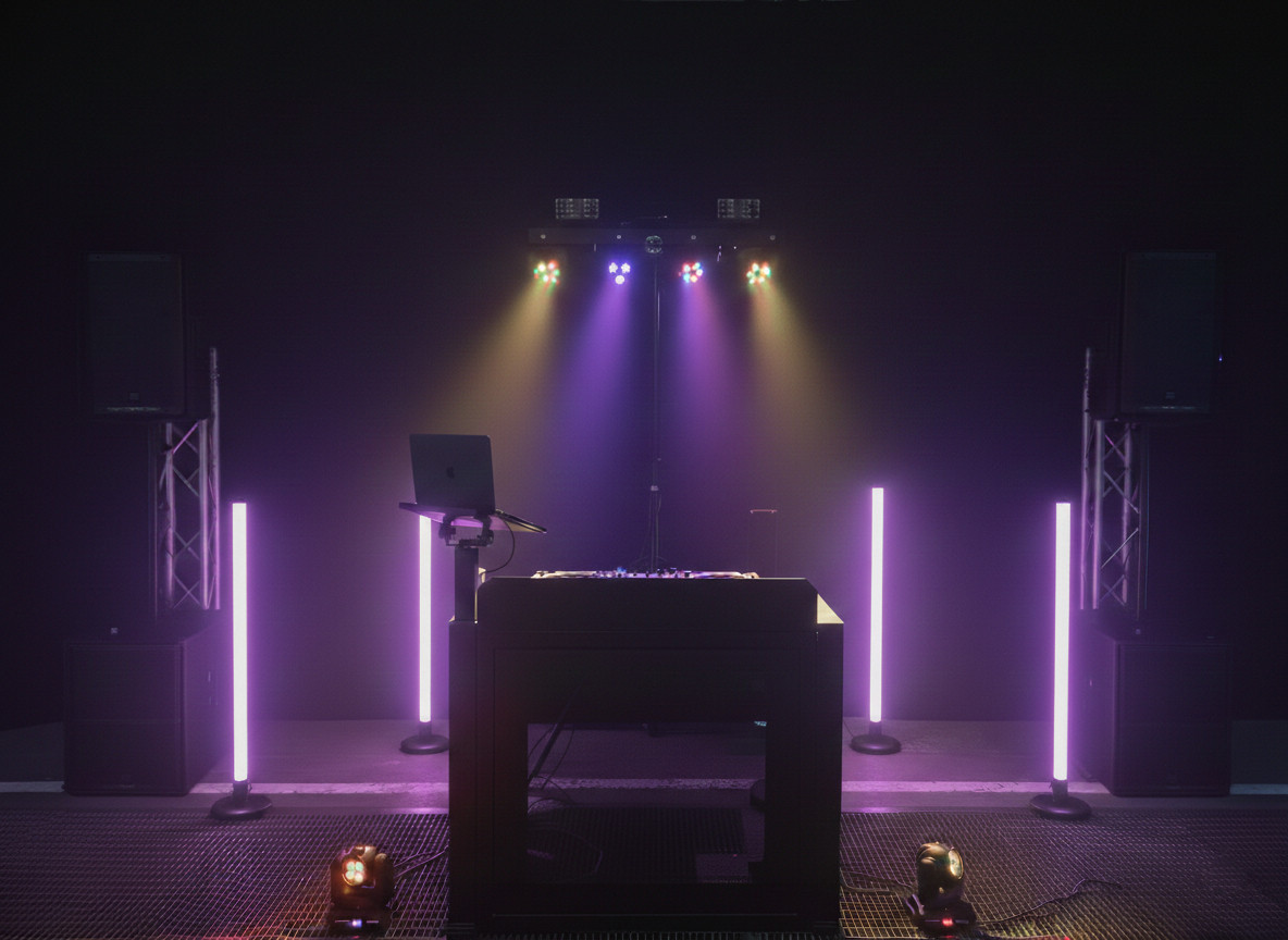 La scène de club autonome de Dopa installée pour une soirée privée